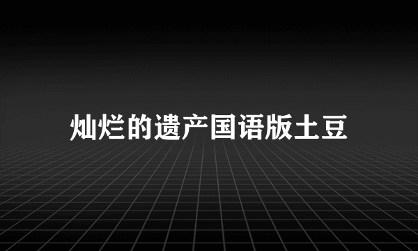 灿烂的遗产国语版土豆