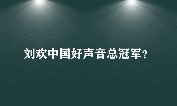 刘欢中国好声音总冠军？