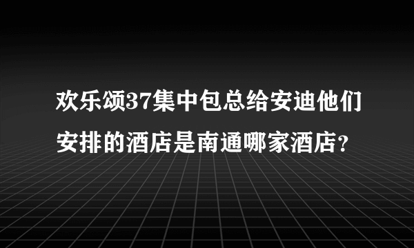 欢乐颂37集中包总给安迪他们安排的酒店是南通哪家酒店？