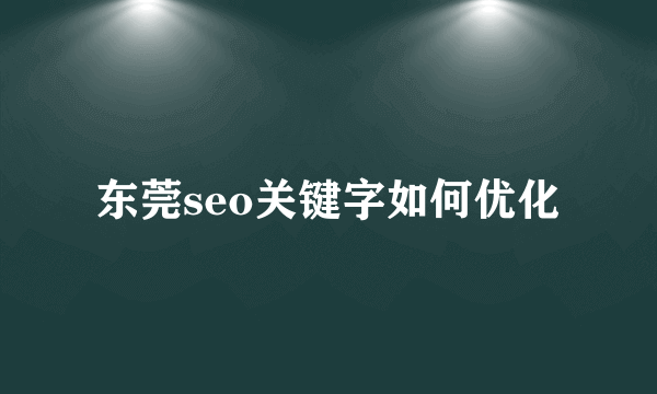 东莞seo关键字如何优化