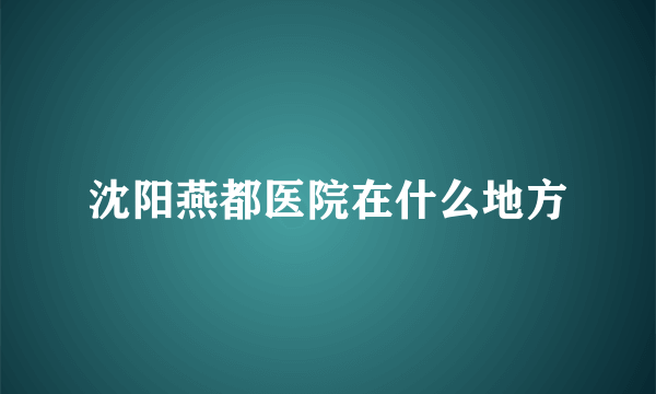 沈阳燕都医院在什么地方