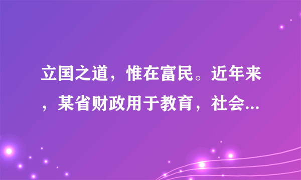 立国之道，惟在富民。近年来，某省财政用于教育，社会保障与就业、医疗卫生，住房保障等民生方面的支出占总支出的比重逐年增长，2014年达到75.6%。这些支出①能够有效促进财政收支平衡②强化财政在资源配置中的决定性作用③有助于实现宏观调控的目标④能够促进社会公平、改善人民生活A.①②B.①③C.②④D.③④