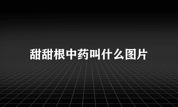 甜甜根中药叫什么图片