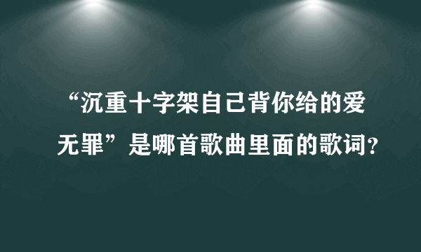 “沉重十字架自己背你给的爱无罪”是哪首歌曲里面的歌词？