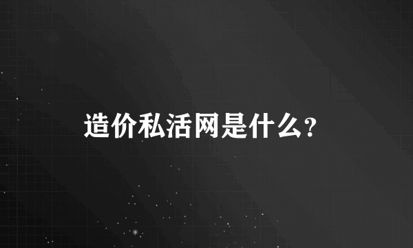 造价私活网是什么？