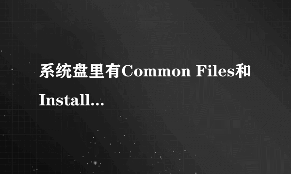 系统盘里有Common Files和InstallShield Installation Information两个文件夹，是干什么用的？能不能删？