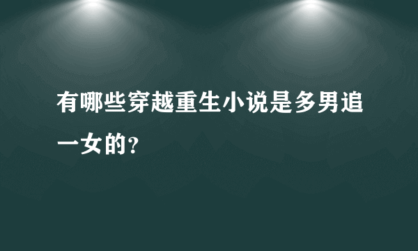 有哪些穿越重生小说是多男追一女的？