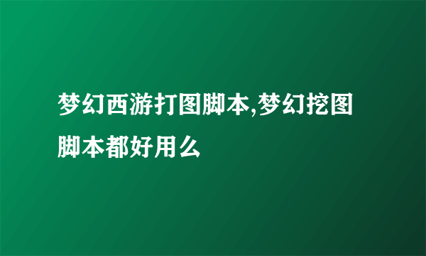 梦幻西游打图脚本,梦幻挖图脚本都好用么