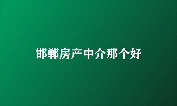 邯郸房产中介那个好