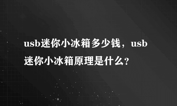 usb迷你小冰箱多少钱，usb迷你小冰箱原理是什么？