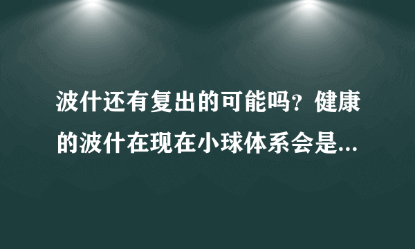 波什还有复出的可能吗？健康的波什在现在小球体系会是怎样的一种存在？