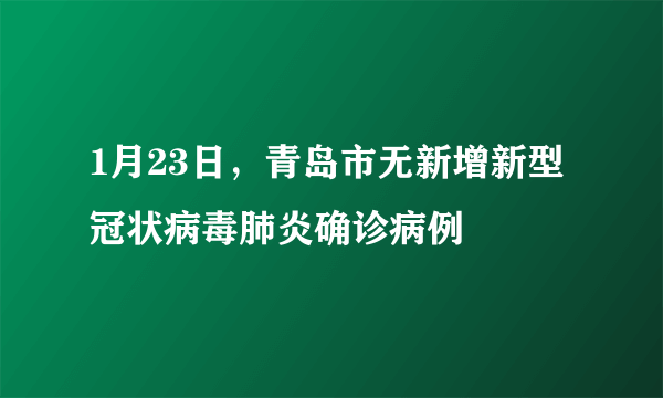 1月23日，青岛市无新增新型冠状病毒肺炎确诊病例