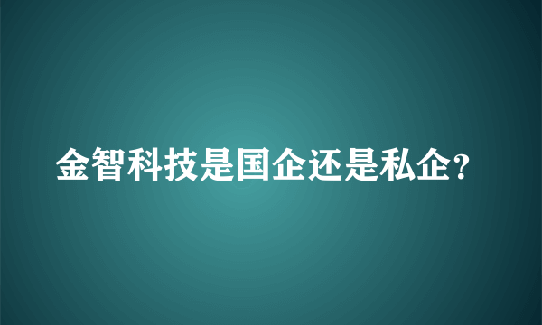 金智科技是国企还是私企？