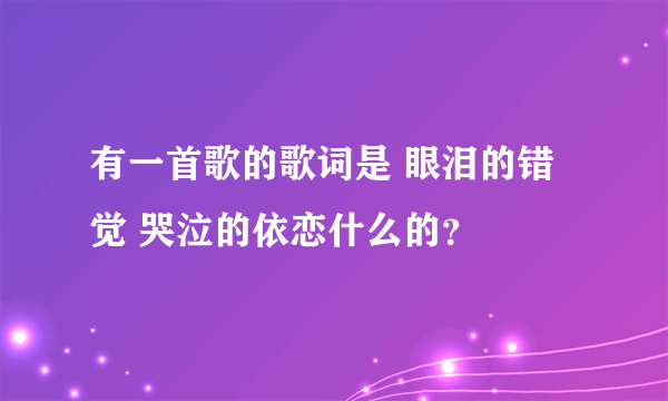 有一首歌的歌词是 眼泪的错觉 哭泣的依恋什么的？