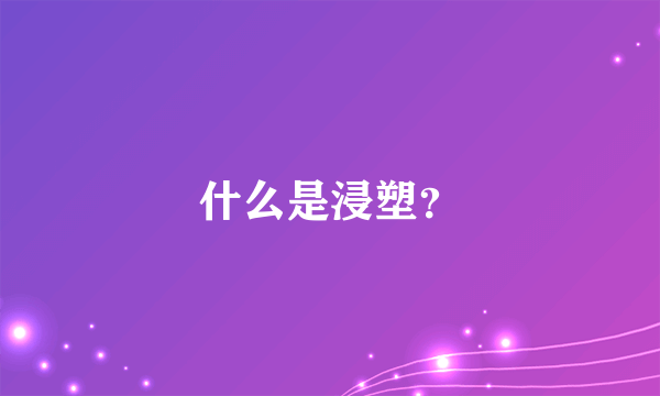 什么是浸塑？