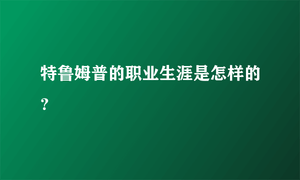 特鲁姆普的职业生涯是怎样的？