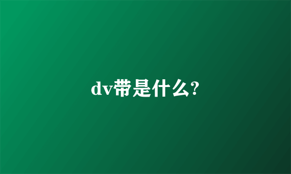 dv带是什么?