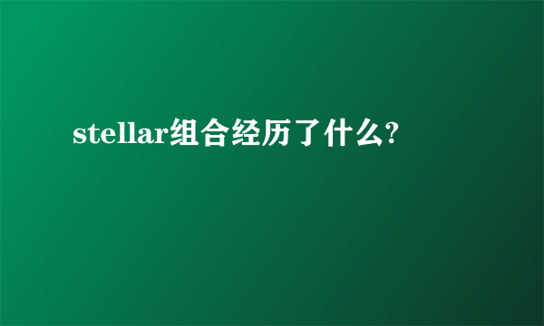 stellar组合经历了什么?