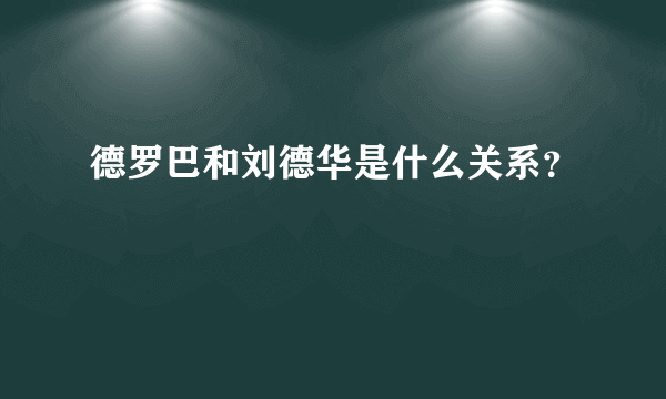 德罗巴和刘德华是什么关系？