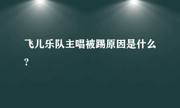 飞儿乐队主唱被踢原因是什么?