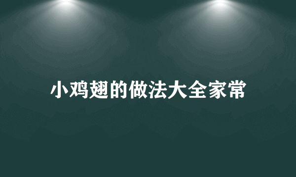 小鸡翅的做法大全家常