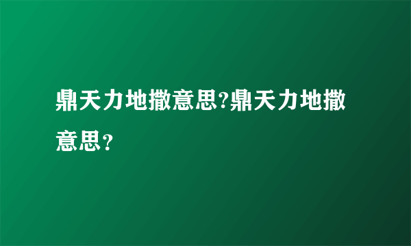 鼎天力地撒意思?鼎天力地撒意思？