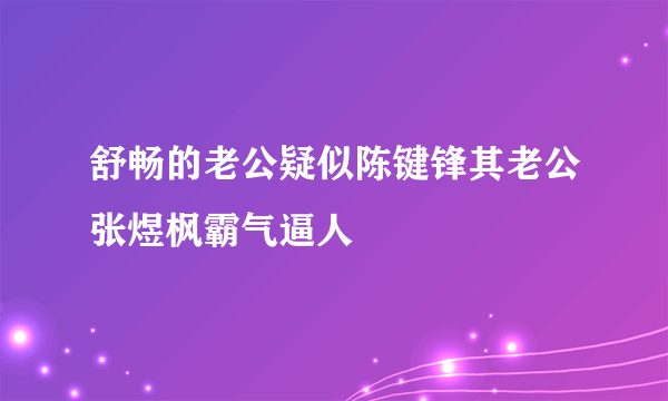 舒畅的老公疑似陈键锋其老公张煜枫霸气逼人