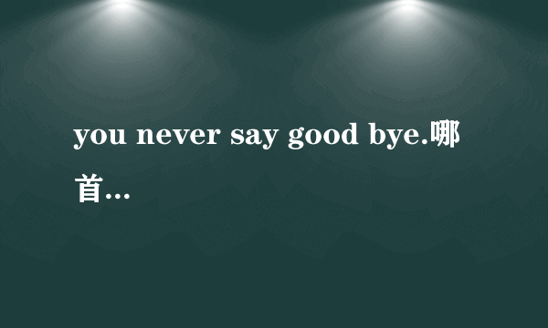 you never say good bye.哪首歌的歌词？如题 谢谢了