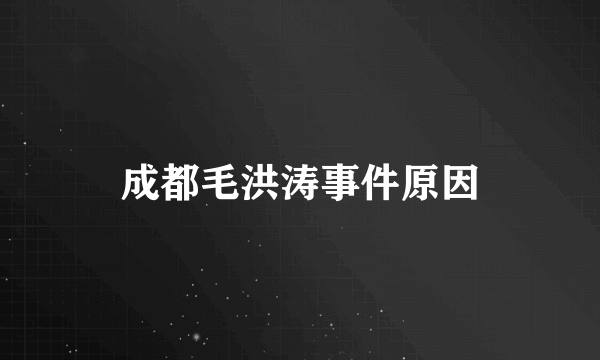 成都毛洪涛事件原因