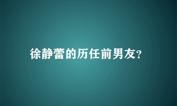 徐静蕾的历任前男友？