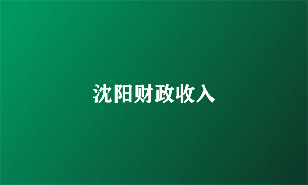 沈阳财政收入