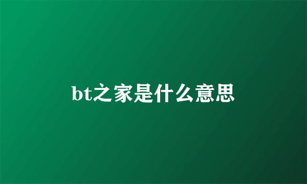 bt之家是什么意思