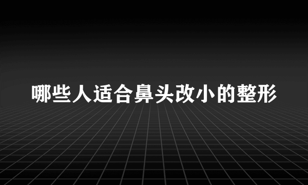 哪些人适合鼻头改小的整形