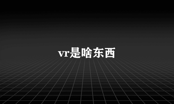 vr是啥东西