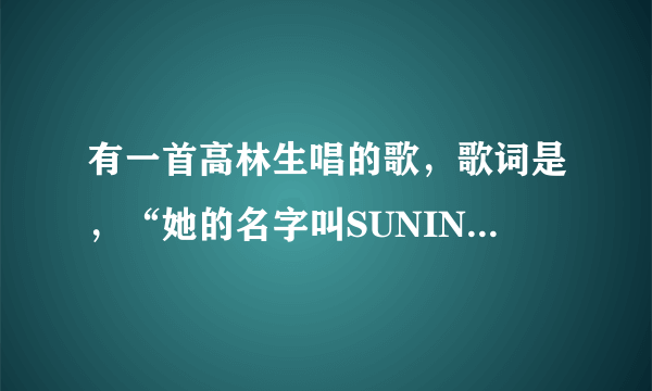 有一首高林生唱的歌，歌词是，“她的名字叫SUNING，SUNING”歌名叫什么？我想听。