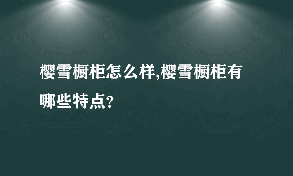 樱雪橱柜怎么样,樱雪橱柜有哪些特点？