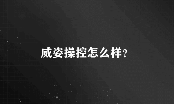 威姿操控怎么样？