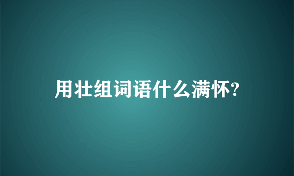 用壮组词语什么满怀?