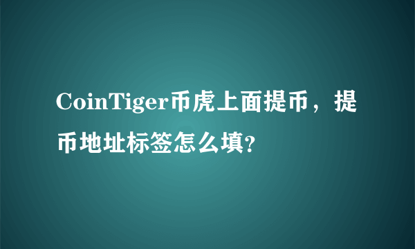 CoinTiger币虎上面提币，提币地址标签怎么填？