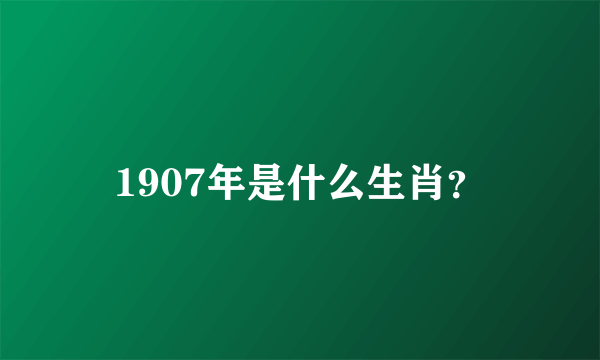 1907年是什么生肖？