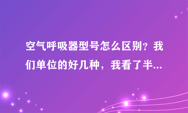 空气呼吸器型号怎么区别？我们单位的好几种，我看了半天没区分出都是什么牌子的。