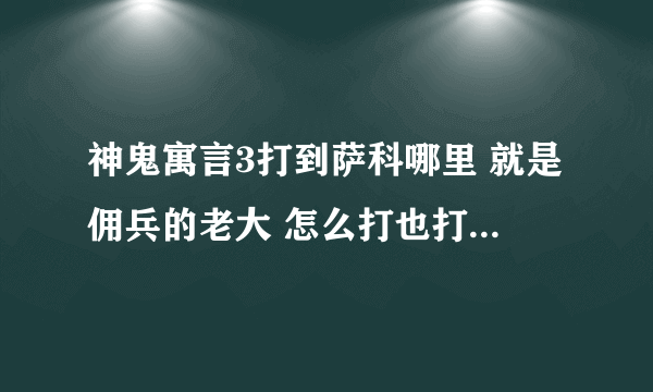 神鬼寓言3打到萨科哪里 就是佣兵的老大 怎么打也打不死， 怎么回事啊