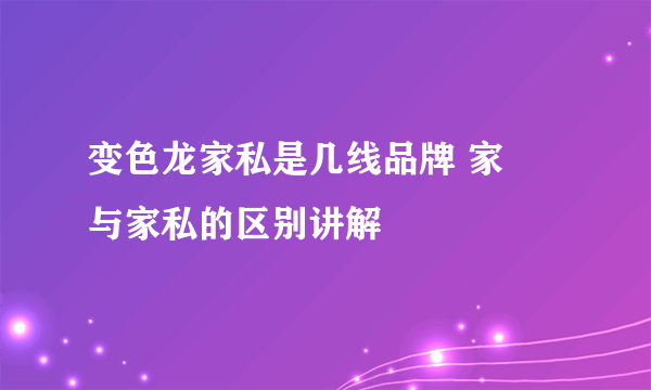 变色龙家私是几线品牌 家俬与家私的区别讲解