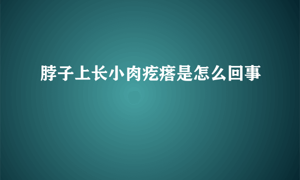 脖子上长小肉疙瘩是怎么回事