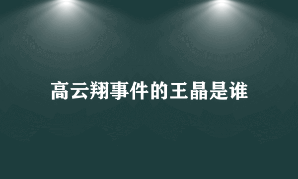 高云翔事件的王晶是谁