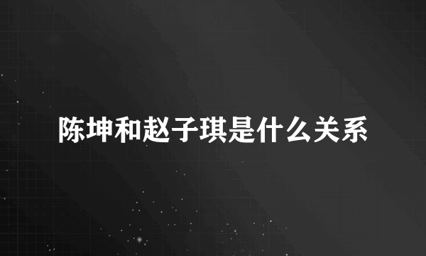 陈坤和赵子琪是什么关系