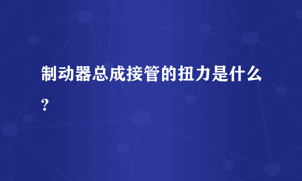 制动器总成接管的扭力是什么？