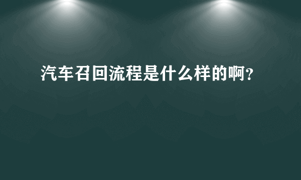 汽车召回流程是什么样的啊？