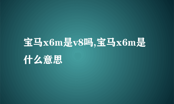 宝马x6m是v8吗,宝马x6m是什么意思