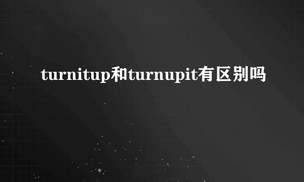 turnitup和turnupit有区别吗